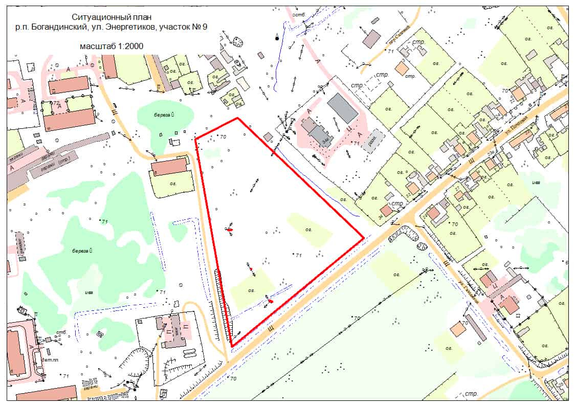 Ситуационный план земельного участка по кадастровому